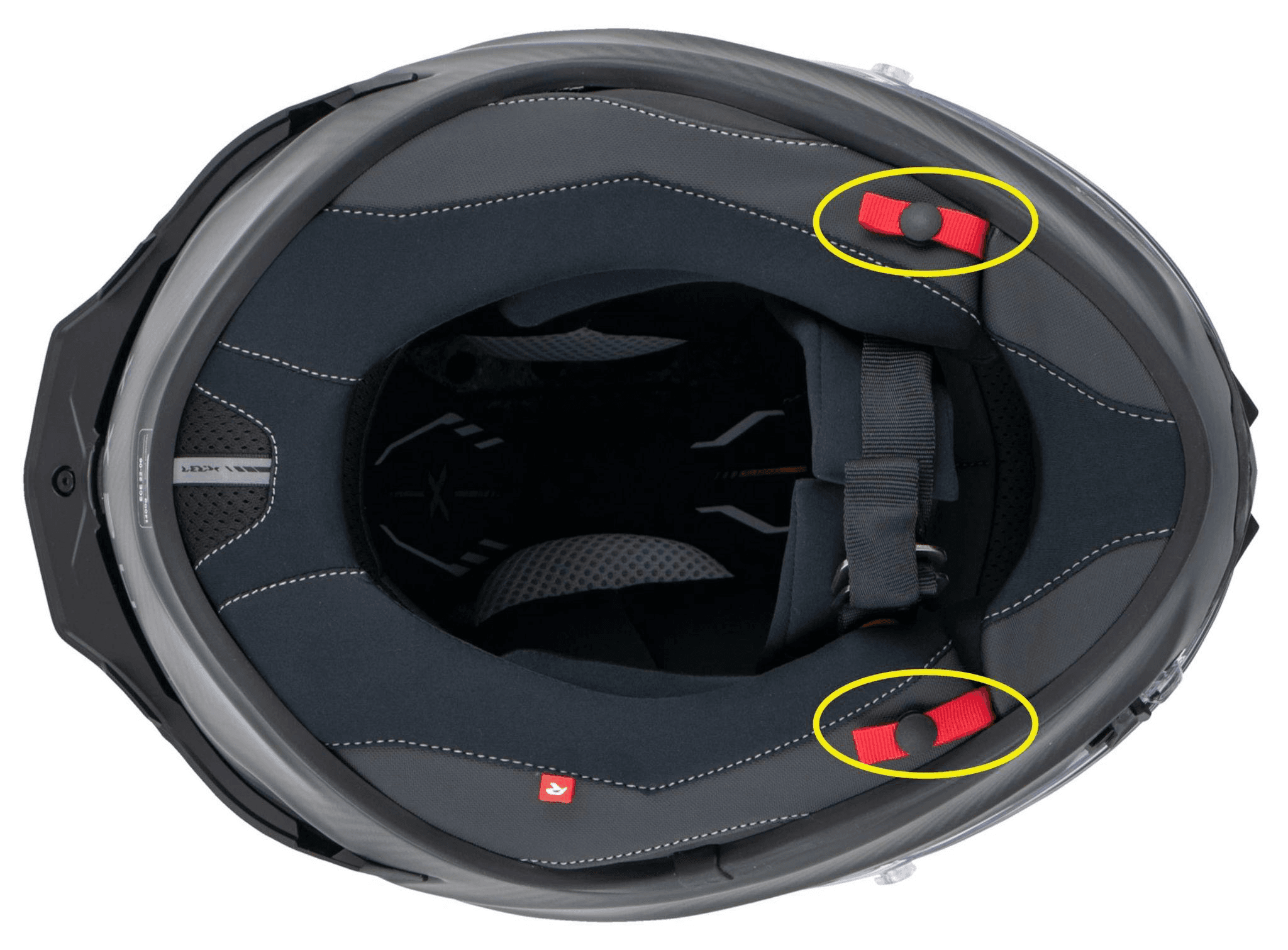 Close-up of the Nexx XR3R chin vent and vent hardware